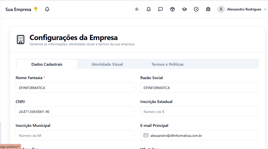Visual do módulo Controle de acesso por perfil e função